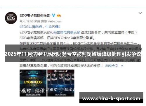 2025年11月法甲里昂因财务亏空被判罚暂缓降级处理引发争议 2025年11月法甲里昂因财务亏空被判罚暂缓降级处理引发争议